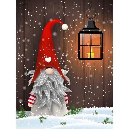 Santa Claus Cartoon Diamond Painting Round Full Drill DIY Mosaic Embroidery 5D Cross Stitch Christmas Candle Light Pattern