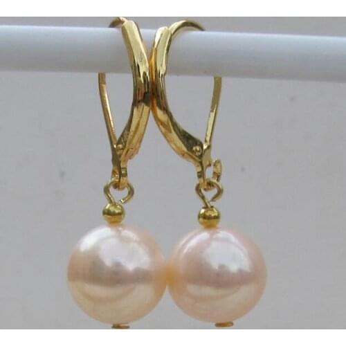 11-10MM SOUTH SEA GENUINE PERFECT PEARL EARRING 14k/20