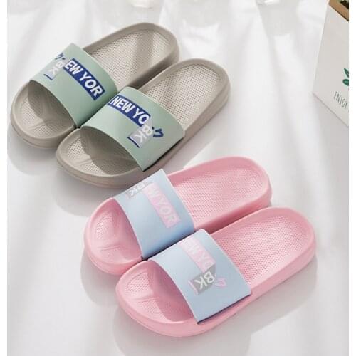 Summer Slippers Women Home Cute Slides Non-Slip Thick Soft Sole Flip Flops Bathroom Couple Female Men Beach Pool Shoes Sandals