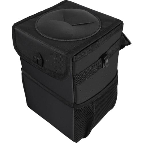 Folding Car Seat Back Trash Garbage Can Litter Bin, Waterproof Leak-Proof Auto Car Organizer