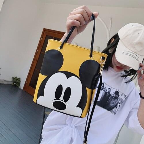 Disney Mickey Mouse tote bag cartoon pu messenger shoulder bag women handbag shopping bag