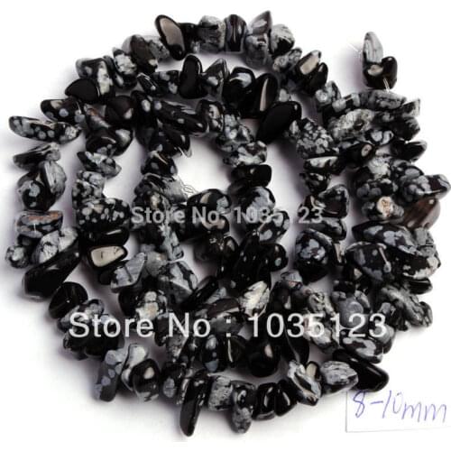 High Quality 5-8mm Natural Snowflake Obsidian Stone Chip Shape DIY Gems Loose Beads Strand 16" Jewelry Making Free Shipping w350
