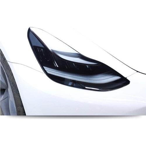 Car Smoke Black TPU Headlight Protect Film Sticker Cover Trim Fit For Tesla Model 3 S X 2016-2019 Accessories