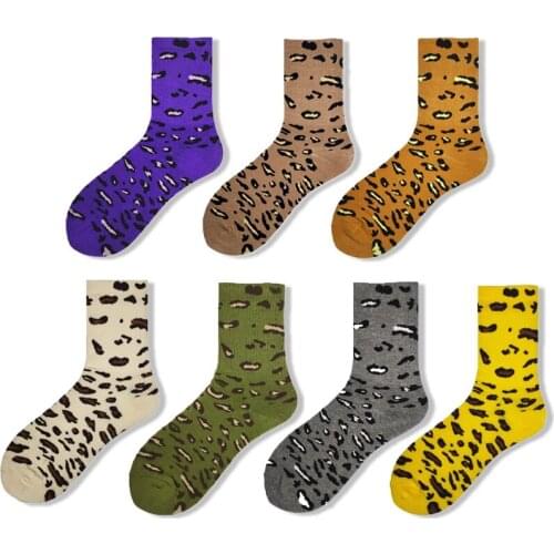 Harajuku New Women Socks Leopard Grain Elegant Socks Long Loose Sock Autumn Winter Korea their leisure sock hot selling
