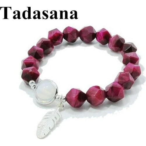 Women Bracelet Feather Natural Jewelry Red Tiger Eye Bracelets Bangles Healing Spiritual Love Gift For Wome