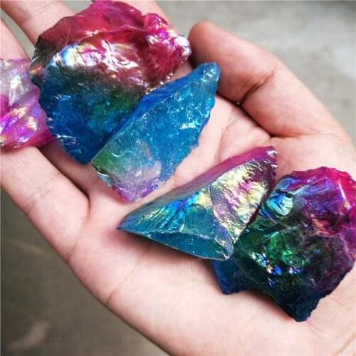 100g Bismuth Titanium angel aura quartz crystal gravel raw crystal tumbled stones