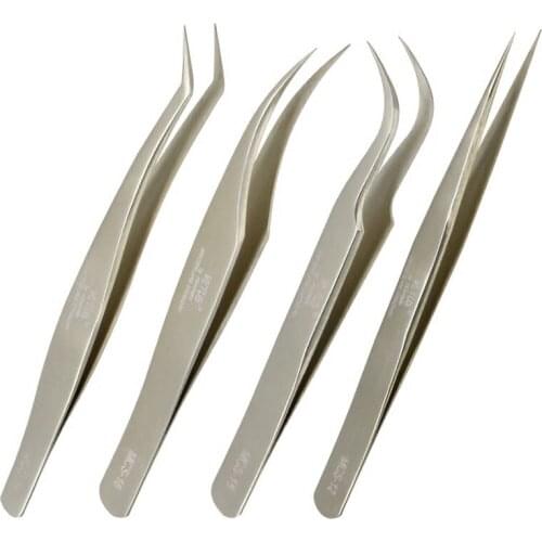 100%Vetus MCS Series Silver colors Premium Beauty Makeup Tweezers for Eyelashes Extension Super precision Pinzas