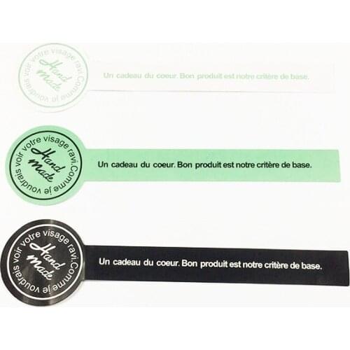 120 Pcs/lot DIY Decorative Stickers Paper "hand made" Sealing Tag Baking Package Cake Box Decoration Label white/green/black