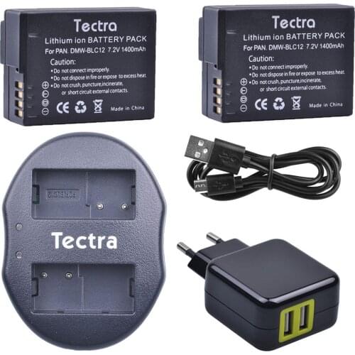 2Pcs DMW-BLC12 DMW BLC12PP BP-DC12 Battery for Panasonic FZ1000 FZ200 FZ300 G5 G6 G7 GH2+USB Dual Battery Charger+AC Adaptor
