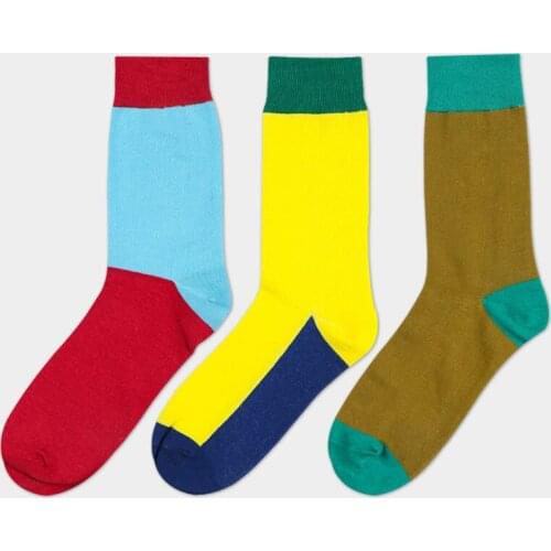 2017 new high quality 3 pairs men socks Spring/autumn cotton Dress mens socks British fashion Crew socks for men