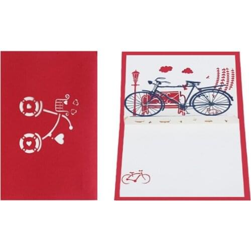 3D Bicycle Pop Up Greeting Cards Valentine Lover Happy Birthday Anniversary Gift Sep-18A