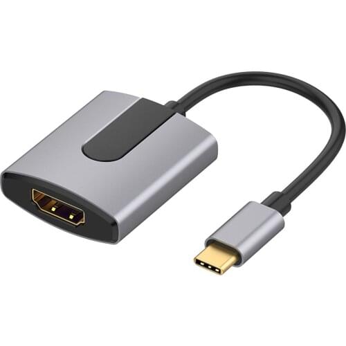 Type-C To HDMI-Compatible Converter USB-C To HD 4K 30Hz Adapter For Mobile Phone Smart TV Notebook Projector-Gray