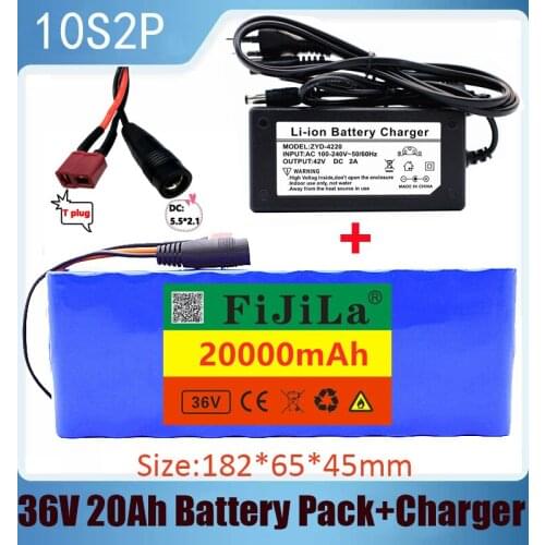 36V 20Ah10S2P 18650 Rechargeable battery pack 20000mAh,modified Bicycles,electric vehicle 42V Protection PCB+42V Charger