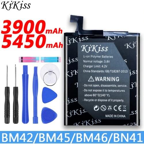 Free Tool KiKiss Battery BM42 BM45 BM46 BN41 For Xiaomi Redmi Note 1 2 3 4/ Redmi Note 4X Pro 4G+64G/Note2/Note3/Note4 Battery