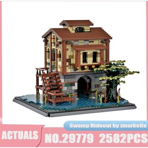 Architecture Series MOC Swamp Hideout By Zmarkella House Building Blocks Forest Hut Bricks Idea Toys Children Kid Xmas Gifts
