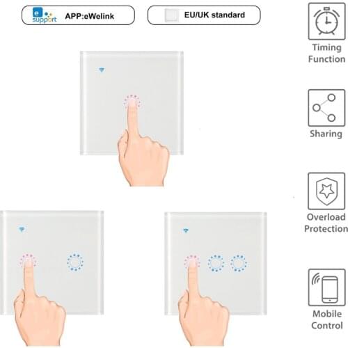 Wireless Light Switches WiFi Smart Wall Switch Touchable APP Controll Light Switch For Alexa Echo Google Home Assistant