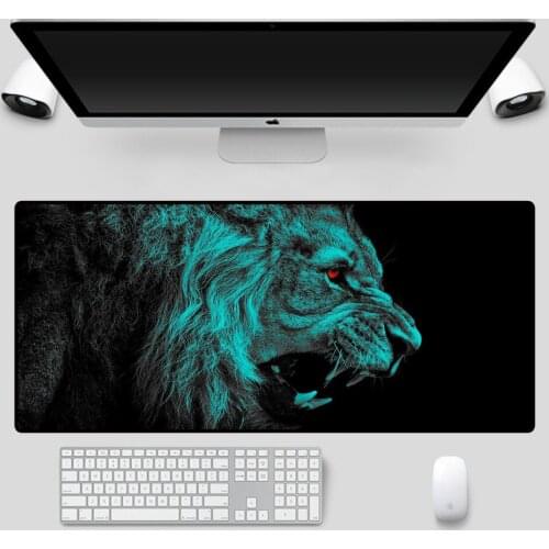 Mairuige Animal Lion Pattern Large Mouse Pad Black Seam Carpet Pad Computer Notebook Office Gaming Desk Mouse Pad XXL