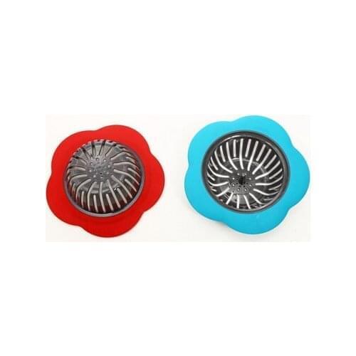 DHL 200pcs Flower Shaped Silicone Kitchen Sink Strainer Sink Drains Cover sink colander Sewer Hair Filter Kitchen Accessories
