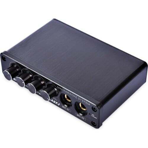 Dual microphone reverberator Mini dual-channel karaoke mixing support TS TRS input RCA interface