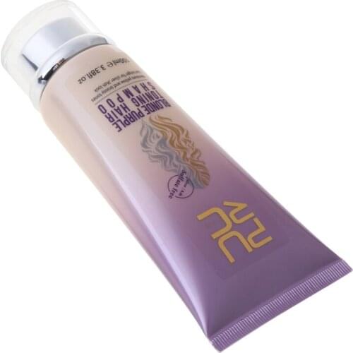 Purple Shampoo Removes Yellow Brassy Tones of Hair Neutralize Orange Green for Silver look Salon Home
