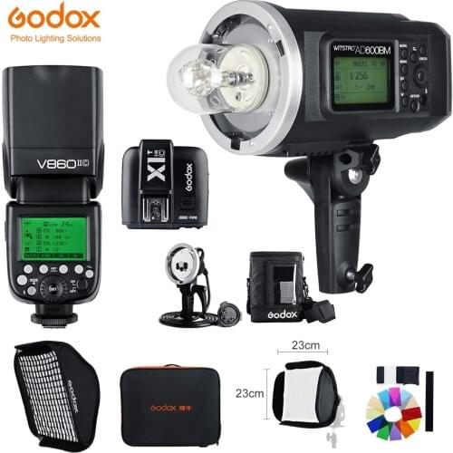 Godox AD600BM 1/8000 HSS GN87 + V860II-C E-TTL HSS 1/8000 Speedlite Flash +X1T-C Trigger,Softbox,Carry Bag for Canon Camera