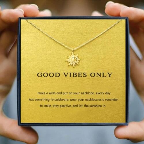 IcareU Creative Wish The Sun Necklace Gold Shine Never Sets The Planet Round Bead Alloy Clavicle Short Chain Simple Jewelry