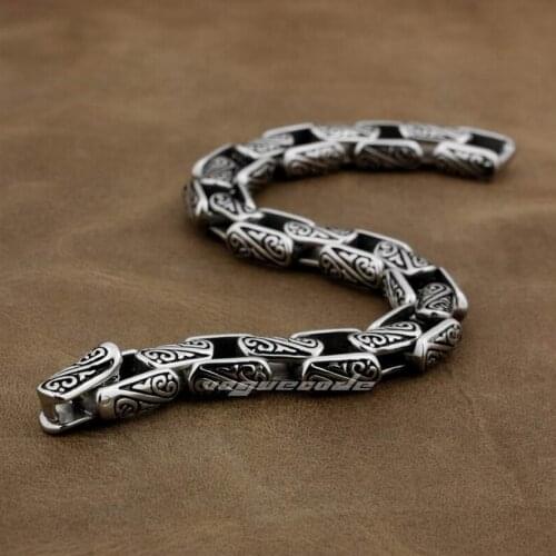 LINSION Various Lengths 316L Stainless Steel Mens Dragon Bracelet 5A020 Free Shipping