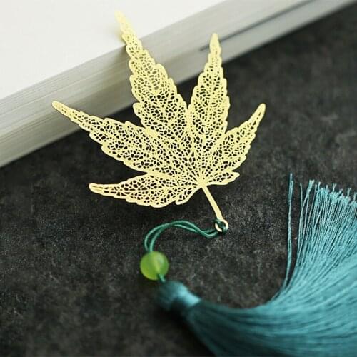 Literature Art Metal Bookmarks ginkgo Leaf Bookmarks With Gifts Box Teacher GiftsTree Leaf Bookmarks