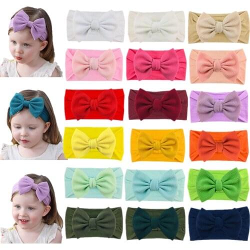 30Pcs Toddlers Kids Girls Soft Nylon Turband Headband Super Stretchy Knotted Hair Band Infant Baby Headwear Head Wrap
