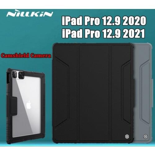 Nillkin Lens Protective Case For iPad Pro 12.9 2021/iPad Pro 12.9 2020 Case Bumper Flip Leather Case Back Cover Case