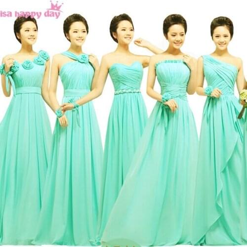 Brides maid sexy semi formal turquoise green bridesmaid brides maids formal bridesmaids' dresses women of the bride dress B1127