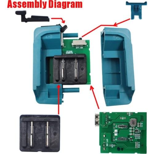 For BL1021 BL1041 BL1016 Practical Battery Adapter Lithium Battery USB Device Power Supply Converter