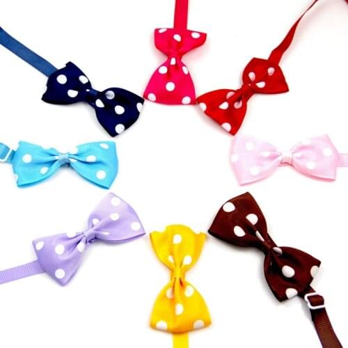 Adjustable Pets Dots Pattern Ribbon Dog Bow Ties Cute Puppy Small Dogs Cats Colorful Ties For Dog Collar Pet Supplies