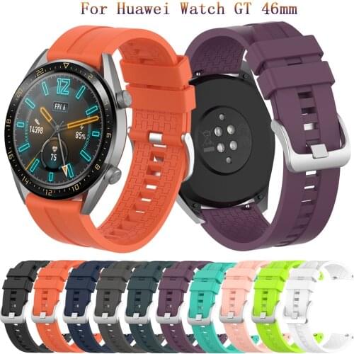 22mm Wrist Strap Band For Huawei Watch GT 46mm Soft Silicone smartwatch Strap for huawei watch GT 46mm Bands Sport belt bracelet