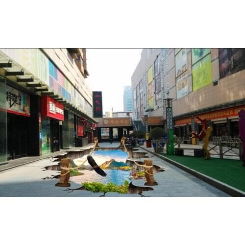 3d flooring 3D nature landscape floor 3d floor painting wallpaper pvc self-adhesive wallpaper