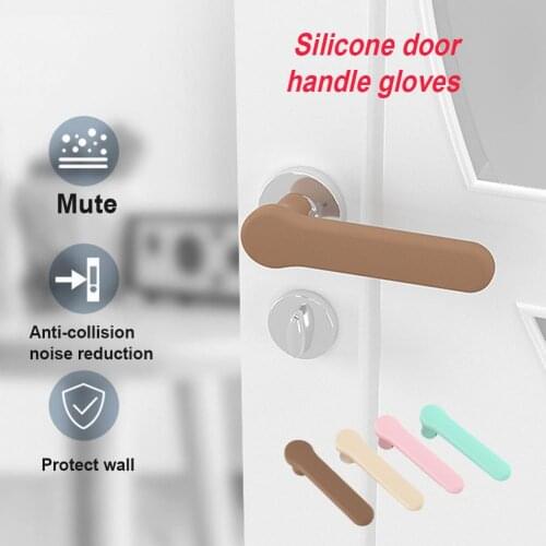 2Pcs Home Door Handle Knob Child Anti-Collision Silicone Cover Sleeve Protector
