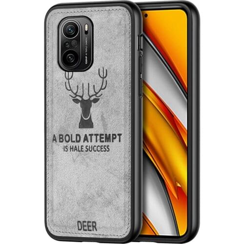 Deer cloth patten fabic phone covers for xiaomi poco f3 2021 case poco f3 f 3 pocophone little pocof 3 silicone shockproof coque