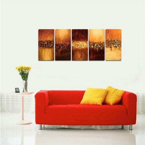 100%Hand Painted Modern Abstract Oil Canvas Painting 5Pcs/Lot Landscape Oil Painting Wall Art Picture Paintings For Living Room