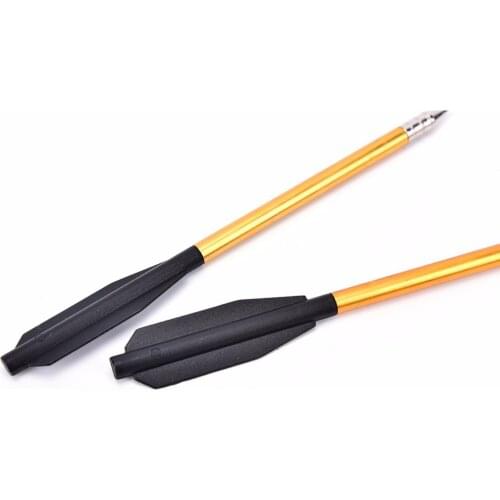 12Pcs Broadheads Flecha For 50 lb/80 lb Crossbow Shooting Golden Aluminum Archery Arrow Pistol Accurate Arrows Hunting