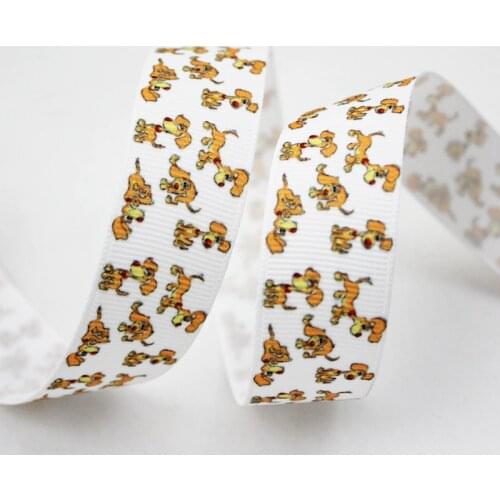 16mm/22mm/25mm/38mm/75mm hound print grosgrain ribbon 10/25/50yards DIY gift wrap sewing wedding decor ribbon