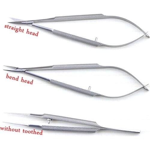 3pcs/set equipment 12cm ophthalmic microsurgical instruments Needle Holder Micro scissors Tweezers hand surgery