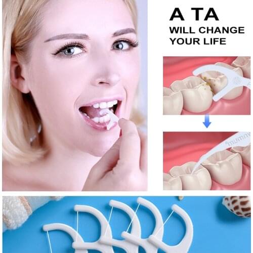 30/50/100 pcs/Set Portable Dental Floss Picks Waxed Mint Flavor Oral Care Wire Floss Dental Tooth Clean Oral Care Drop Shipping