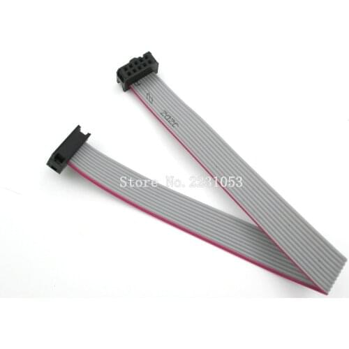5PCS/LOT FC-10P 10 Pins 2.54mm Pitch 20cm JTAG AVR Download Cable Wire Connector Gray Flat Ribbon Data Cable