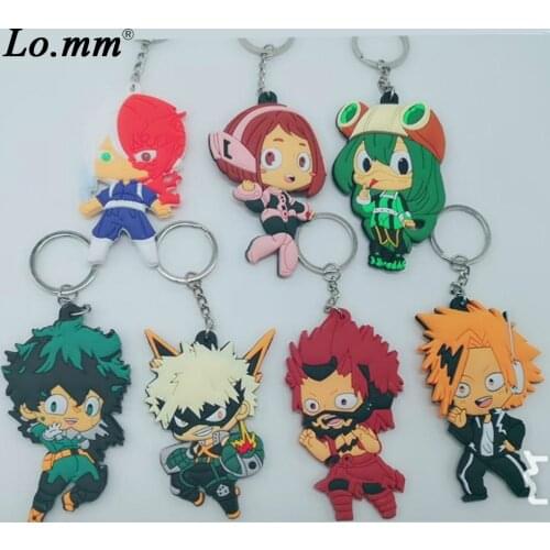 Anime My Hero Academia Midoriya Izuku pvc key chain cartoon bakugo katsuki figures keyrings man girl kid llaveros keychain party