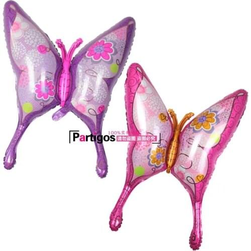 1pcs 39inch pink & purple butterfly foil balloon wedding birthday party supplies decoration balls kids toys for child gifts