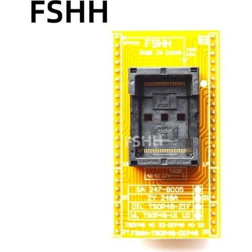 Free shipping double board TSOP48 to DIP48 adapter, TSOP48 test socket 0.5mm Pitch for RT809F RT809H & for XELTEK USB Programmer