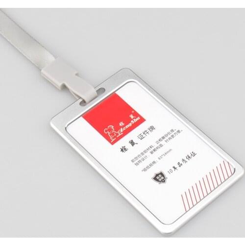 2019 Top women quality metal frame ID card badge case for admission cards cover brand new mens ID badges with lanyards for work