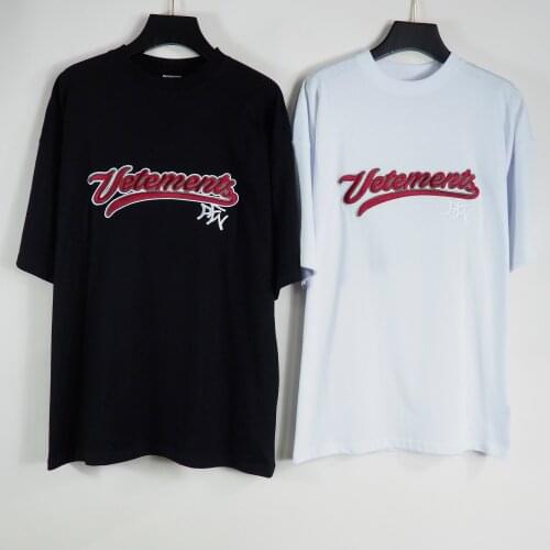 Vetements Short-sleeved Female Couple Loose Street Hip-hop Trend T-shirt Mens Cotton Round Neck Letter Print 06