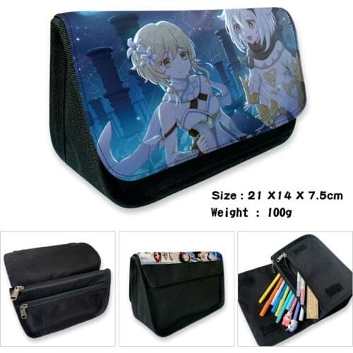 Game Genshin Impact Klee Venti Paimon Stationery Pencil Case Student Pen Bag Cosmetic Case Storage Bag