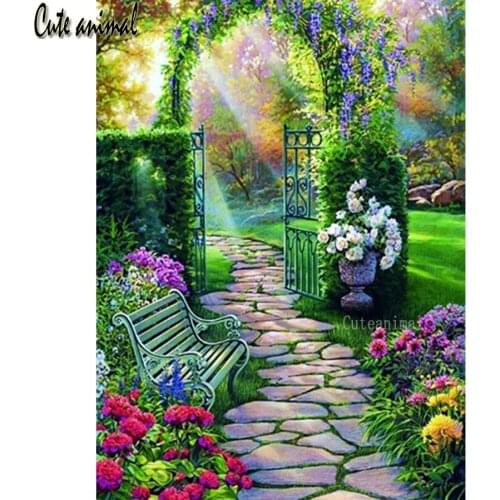 DIY Diamond Painting New Arrivals Diamond Mosaic Garden sunshine flower scenery Diamond Embroidery Decoration Home puzzle Gift